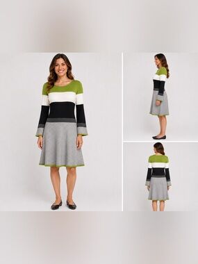 NWT JH Collectibles Colorblock Sweater Dress L